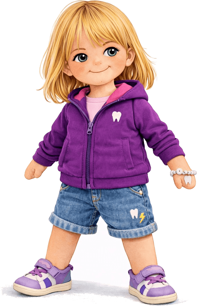Jette, die sechsjährige große Schwester im lila Hoodie