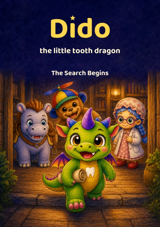 Book cover: Dido, the little tooth dragon · English
